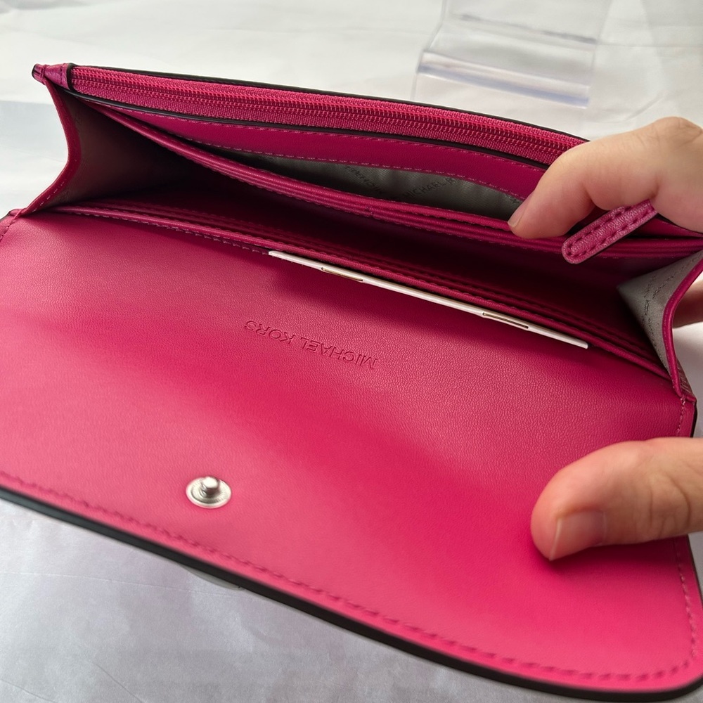 NWT Michael Kors Hamilton hot pink wallet - Picture 6 of 9